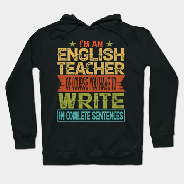 English Teacher Linguistics Grammar Professor Writer Editor Hoodie by David Brown